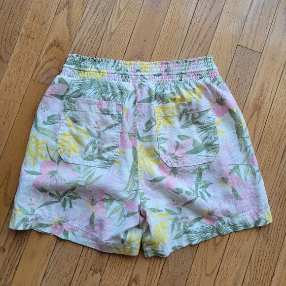 Briggs New York Linen Blend Pull-On Summer Shorts Floral - Picture 8 of 13
